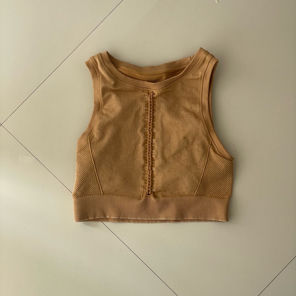Aerie Set Tan Ribbed Top and Leggins